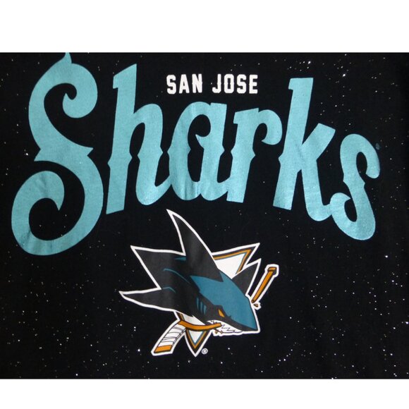 San Jose Sharks V-Neck Short Sleeve Sparkle Top (Size S) - Picture 6 of 10